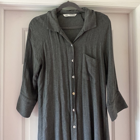 Zara dark grey shirt dress - Picture 2 of 11